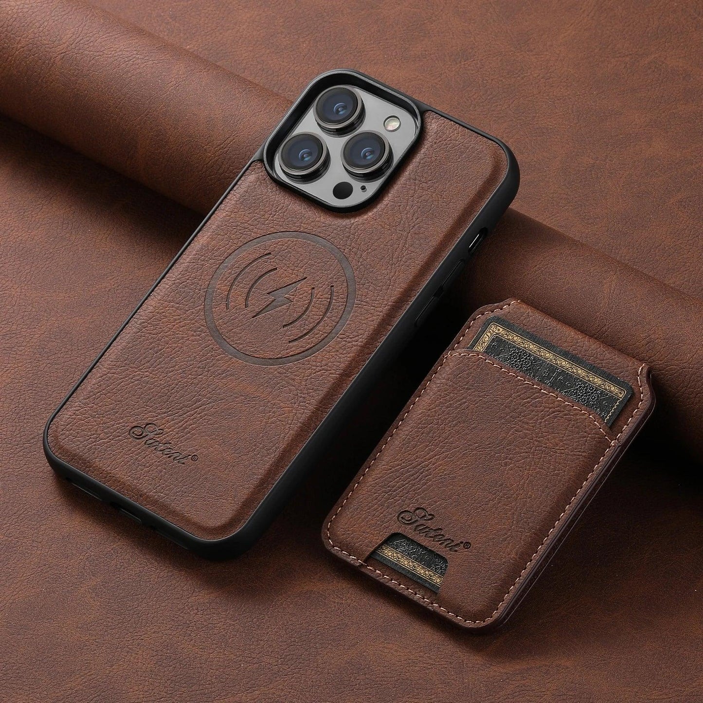 Leather Wallet Case with Card Holder for iPhone