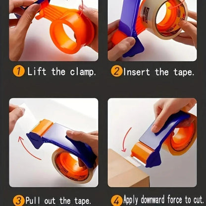 1pc Adhesive Tape Dispenser Tape Cutter Simple Box Sealing Machine Tape Holder Convenient Iron Tooth Plastic Packing Tape Seat