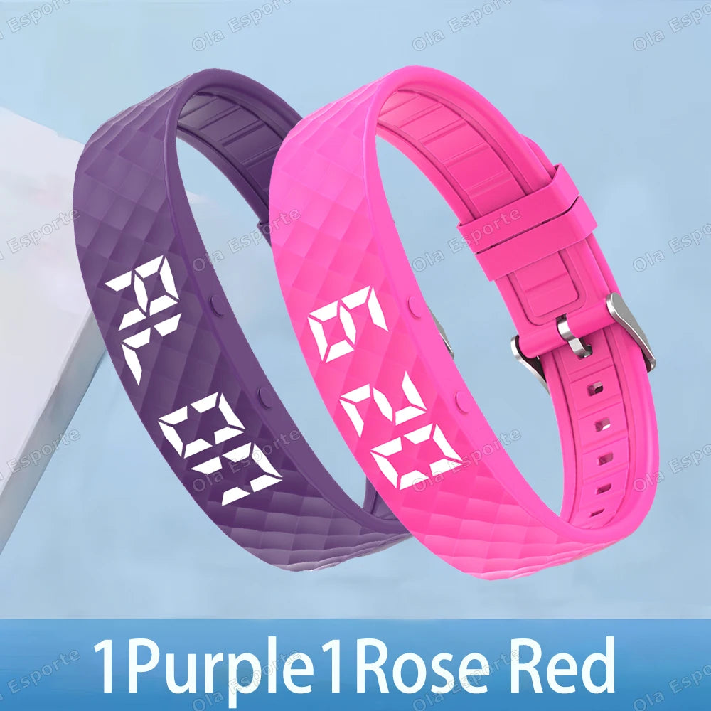 2026 Outdoor Smartwatch Sports Bracelet Vibration Alarm Clock Reminder Sleep Monitoring 24 Hours Pedometer Rechargeable Bracelet