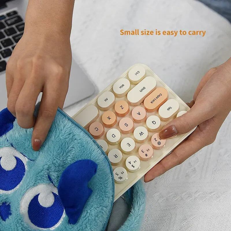 MOFII Wireless Keyboard and Mouse, Cute Colorful 68 Round Keycap Compact Keyboard for Computer, Computer, Desktop, Laptop