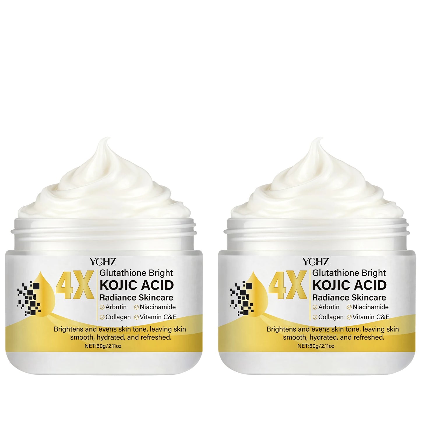 Kojic Acid Face Cream, Evens Out Skin Tone, Eliminates Dark Spots and Dullness - Non-Greasy, Suitable for Both Men and Women - Whitening and Moisturizing Cream, for Day and Night Use - 60g