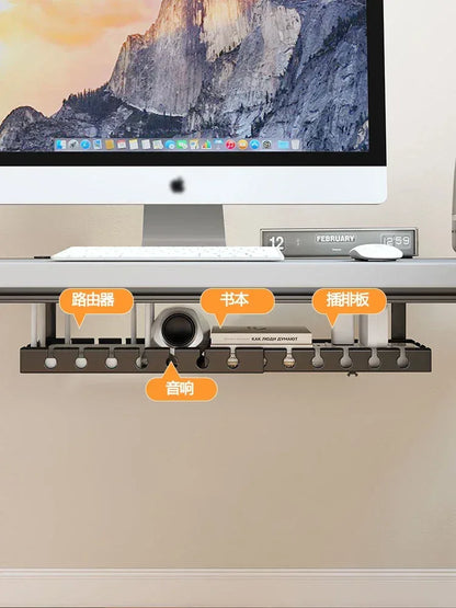 Under Desk Cable Management Tray,Extendable Sturdy Steel Under Desk Cord Hider Raceway,Power Strip Cord Holder Wire Management - Urbizia