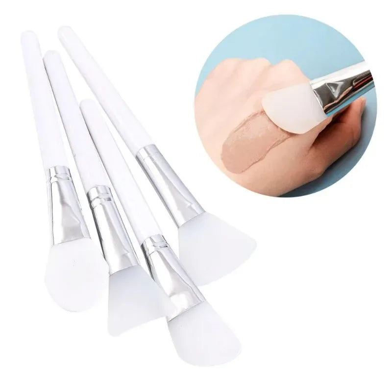 4Pcs/set White Makeup Silicone Facial Mask Brush Professional Mud Cream Brushes DIY Skin Care Foundation Cosmetic Beauty Tool - Urbizia