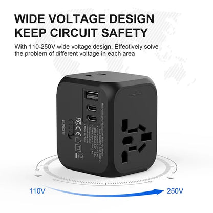 Universal Travel Adapter Power Plug Converter EU US UK AU All in One International Charger Wall Charger for Smartphone Laptop