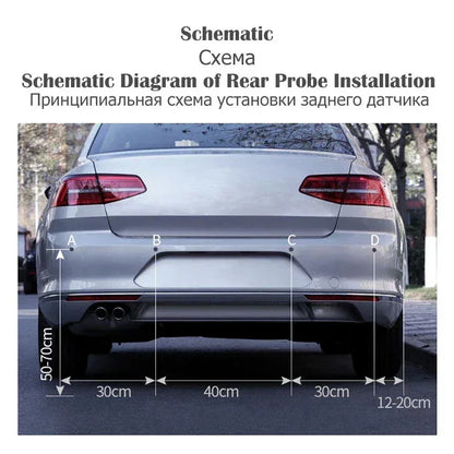 Car LED Parking Sensor Kit with 4 Radar Accurate Digital Display of Obstacle Distance Alarm Parktronic Kit Suitable For Most Car - Urbizia