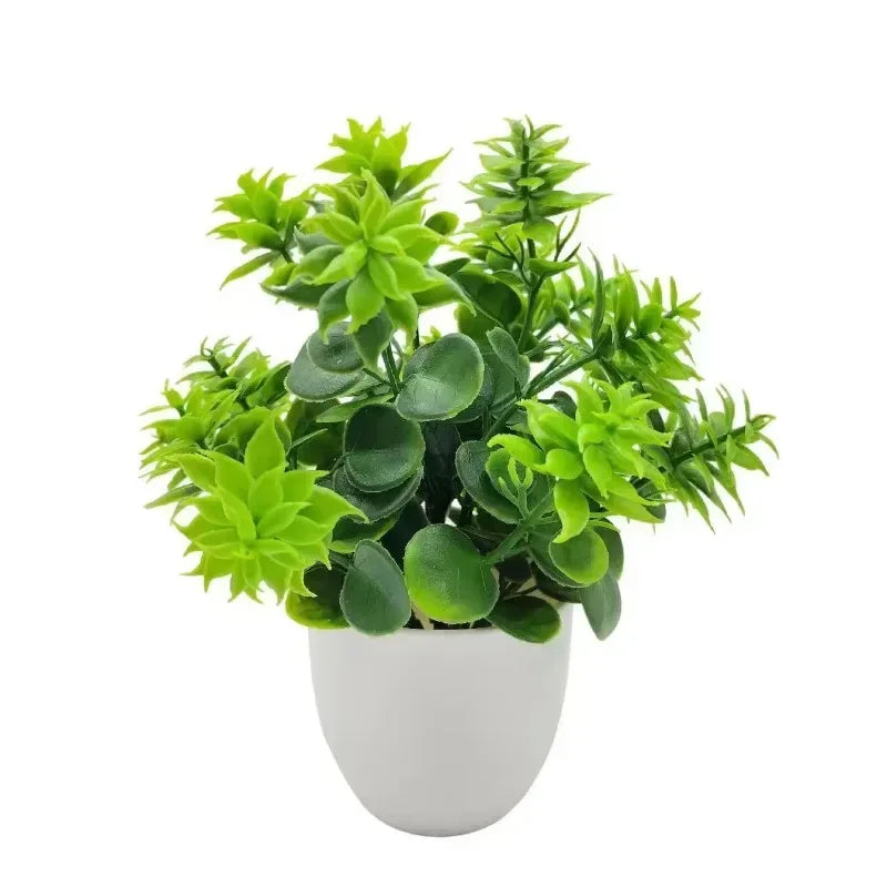 1PC Artificial Plant with Plastic Pot for Home Office Desk Living Room Bedroom Decor Fake Greenery No Maintenance Required - Urbizia