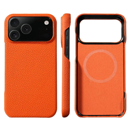 LANGSIDI MagSafe Lychee Leather Case for iPhone 15, 16 & 17