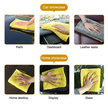 SEAMETAL Microfiber Car Washing Towel 400GSM Double-Sided Coral Velvet Clean Towels High Water Absorption Car Wash Drying Cloth