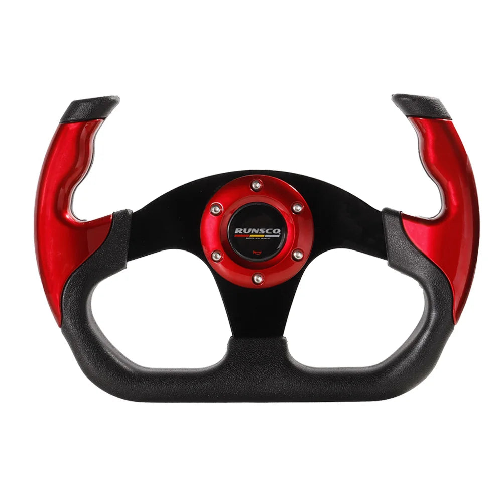 Sport Racing 13Inch 330mm Flat Drift Steering Wheel D-Type PU Universal PCD=70mm