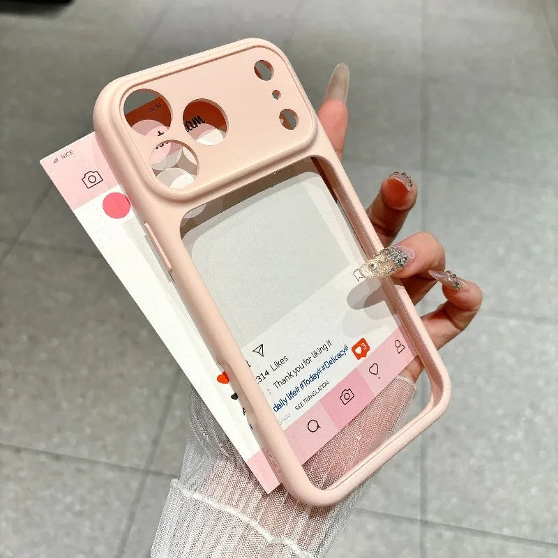 Silicone Camera Touch Buttons Crystal Clear Case for IPhone 18 16 15 14 13 Pro Max 17 Air Candy Lens Protection Shockproof Cover