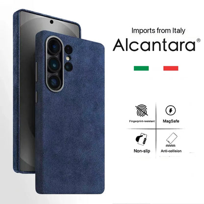 Italy Alcantara Case for Samsung Galaxy S26 Ultra Plus S26+ with Magsafe Luxury Leather Cover Magnetic Phone Back Cases