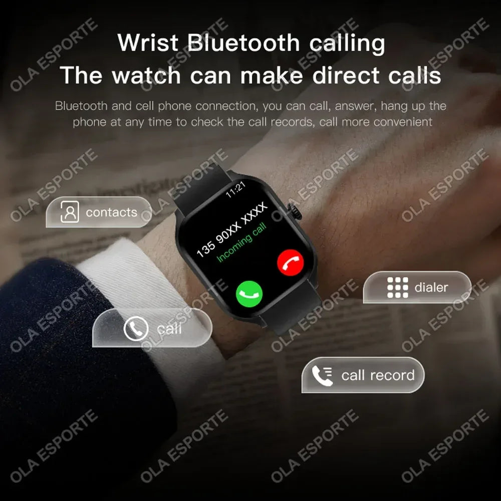 Smart Watch Men 2.01 Inch AMOLED Screen Waterproof Multiple Sport Mode Fitness HD Bluetooth Calls Smartwatch Men Women Bracelet - Urbizia