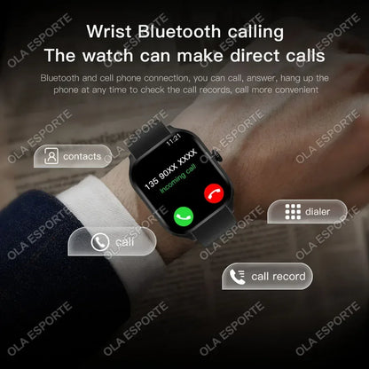 Smart Watch Men 2.01 Inch AMOLED Screen Waterproof Multiple Sport Mode Fitness HD Bluetooth Calls Smartwatch Men Women Bracelet - Urbizia