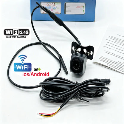 JISUIDA Car Rearview Camera Wifi HD 170-Degree Rearview Camera Wireless Waterproof Wifi Backup Camera 12V 24V Android iOS