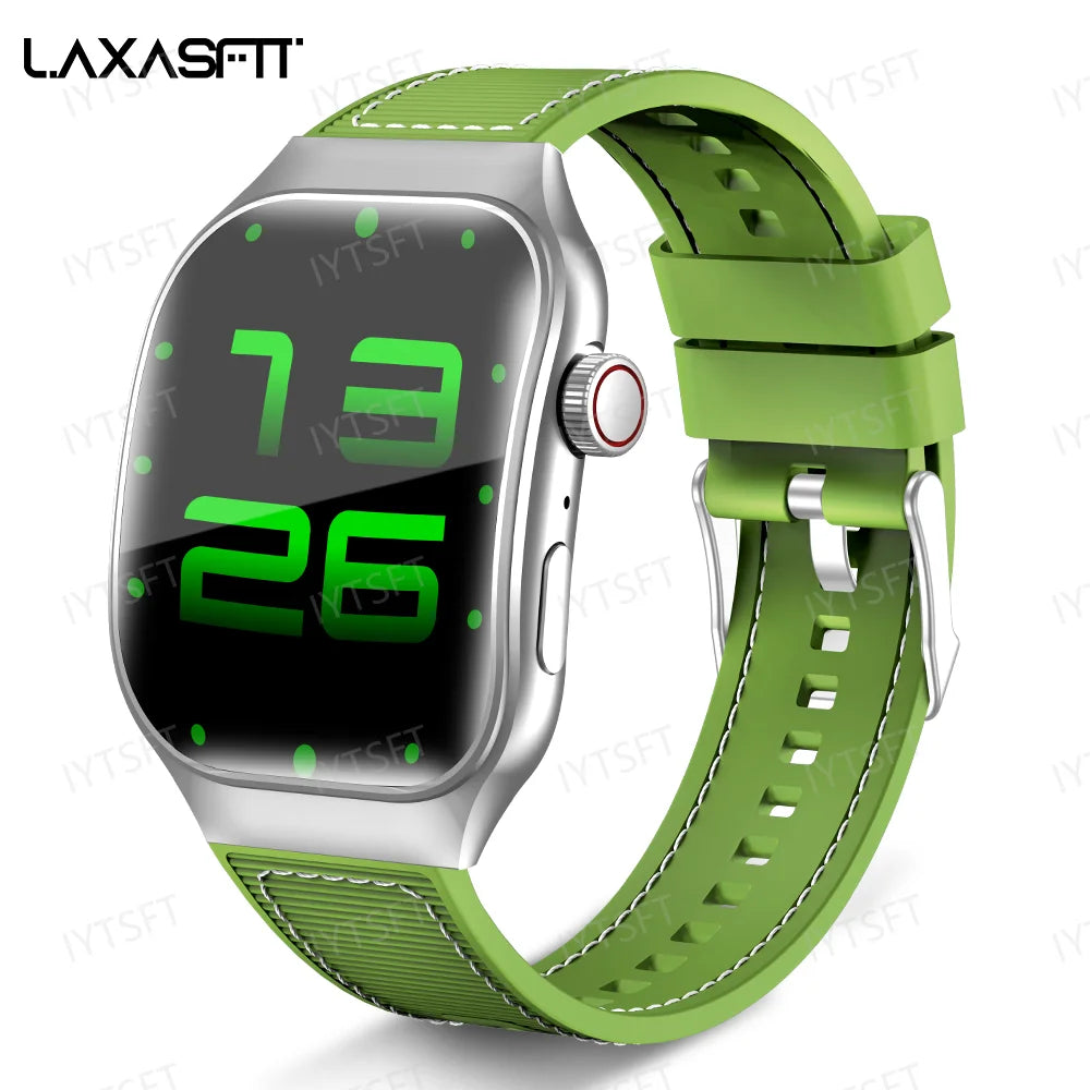 LAXASFIT New Bluetooth Call Smart Watch for Men 2.01" HD Curved Screen Sports Watch Health Monitor Smart Watch for Android iOS
