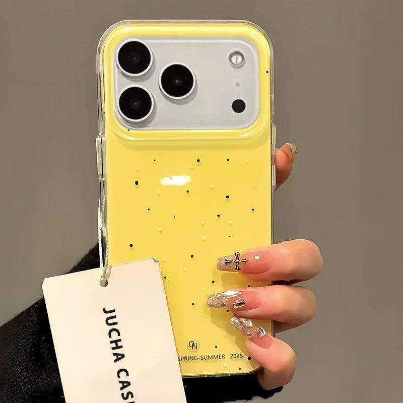 Korean INS Splashing Ink Polka Dot Cartoon Creative Cute Phone Case For iPhone 17 Air 16 15 14 13 12 11 Pro Max Plus Y2K Cover