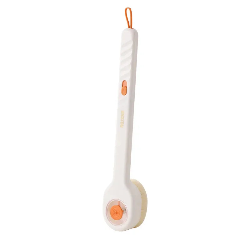 1pc Liquid Filled Soft Long Handle Hair Bath Brush, with A Back Rubbing Tool and A Long Handle for Showering Bath Accessories