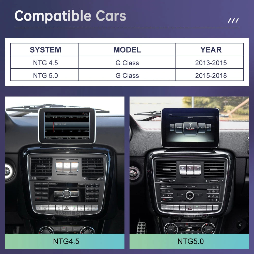Linux Touch Screen for Mercedes Benz G Class W463 2013-2018 GPS With Wireless Carplay Android Auto Airplay Mirroring Car Radio