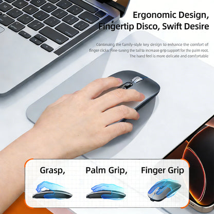 Dual Mode Bluetooth 2.4G Wireless Mouse One-Click Desktop Function Type-C Rechargeable Silent Mice for Laptop PC New