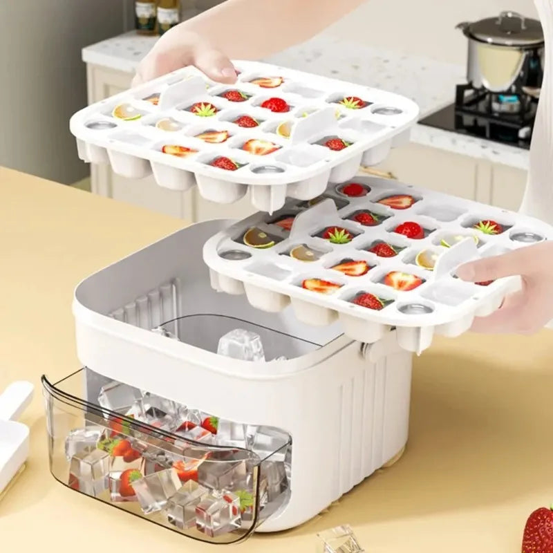 50 Grids Ice Mold Ice Tray Double-layer Ice Cube Tray Reusable Food-grade Ice Cube Molds for Ice Cube Manufacturers