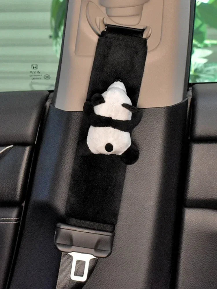 Automobile Safety Belt Decoration Cartoon Panda Safety Belt Shoulder Pad Plush Automobile Accessories Car Decorations - Urbizia