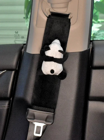 Automobile Safety Belt Decoration Cartoon Panda Safety Belt Shoulder Pad Plush Automobile Accessories Car Decorations - Urbizia