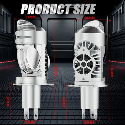 NEW LED Projector Lens Auto Headlight Plug&Play H4/9003/HB2 9085 CSP Canbus Turbo Lamp Dual Hi/Low Beam Apply For Car&Motorcycle