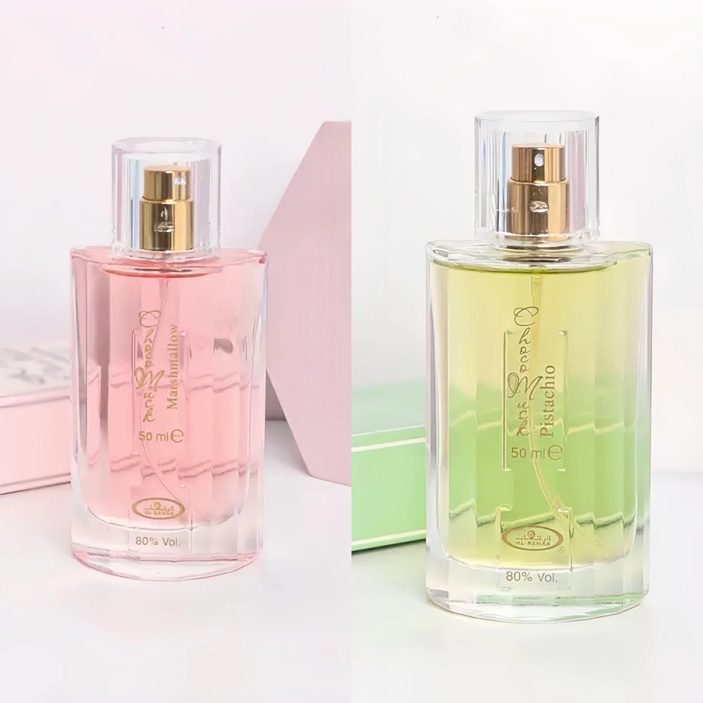 2/1 pcs Choco Musk Perfume - Original, Marshmallow & Pistachio Eau de Parfum Sprays 50ml (1.65 oz) | Gourmand Perfume with Chocolate & Vanilla | Long-Lasting Sweet Fragrances (Bundle)