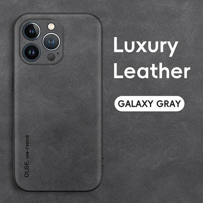 Luxury Leather Phone Case For iPhone 17 16 15 14 13 12 11 Pro Max Plus 17 Air Silicone Soft Protection Shockproof Cover Funda