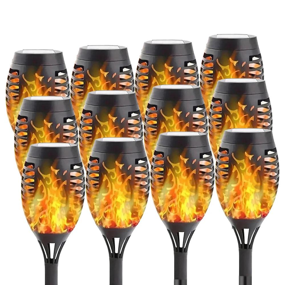 12LED Solar Flame Torch Light Flickering Light Waterproof Outdoor Garden Decoration Landscape Lawn Path Yard Patio Floor Lamps
