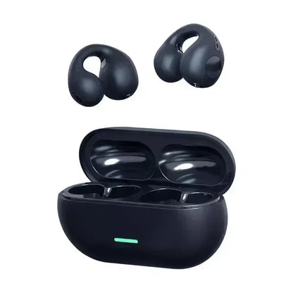 TWS Bluetooth Headset 5.3 Wireless Air Conduction Headphones Clip Ear Music Noise Canceling HD Call Sports Gaming Earphone