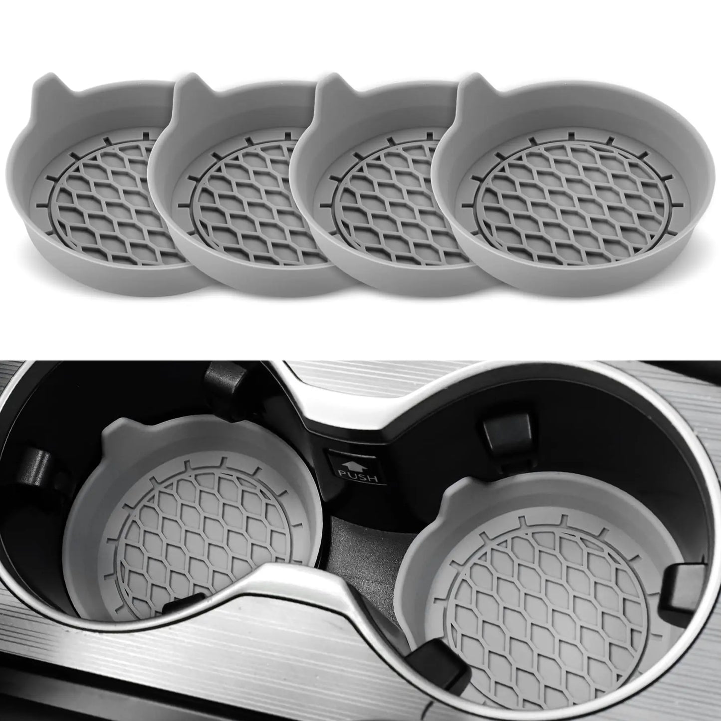 2/4pcs Car Cup Holder Coaster Silicone Cup Holder Insert Universal Non-Slip Cup Holders Car Accessories Interior Silent Cup Pad