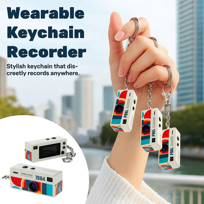 CHEGIT Thumb Keychain Camera 0.96inch Mini Action Camera Retro Support Memory Card 1080P Very Small Camcorder Video Recorder