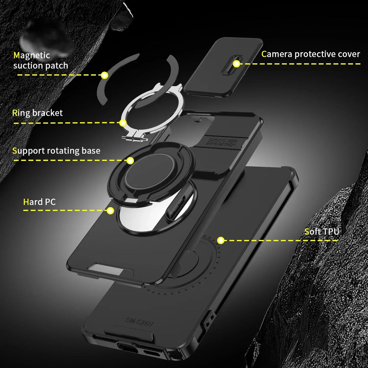 Magnetic Sliding Window Bracket Case for Samsung Galaxy