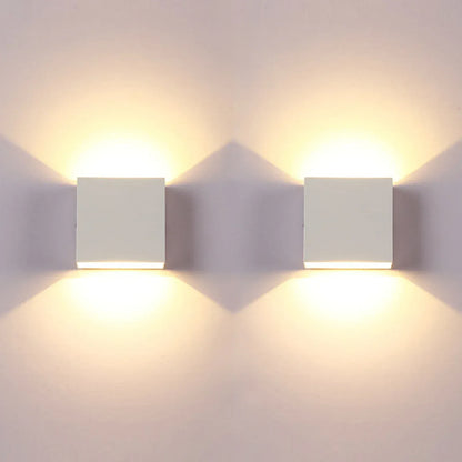 LED Wall Sconces 6W Modern Indoor Wall Lamp, White Up Down Wall Mount Lights for Living Room Hallway Bedroom Decor - Urbizia