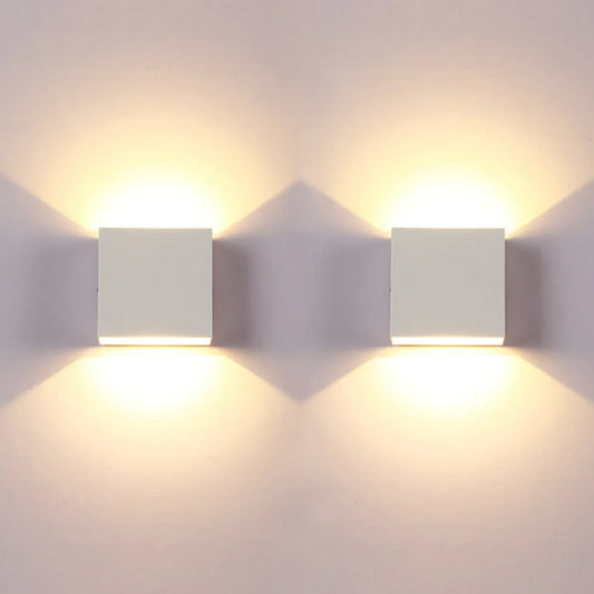 LED Wall Sconces 6W Modern Indoor Wall Lamp, White Up Down Wall Mount Lights for Living Room Hallway Bedroom Decor - Urbizia