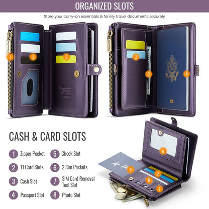 Passport Holder for Travel, Passport Case Wallet With Strap Wristlet and Zipper Wallet for Men Women Gold