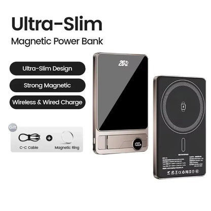 Ultra-thin Magnetic Power Bank Wireless Fast Charging Portable Battery for Apple Watch iPhone Samsung for Magsafe Powerbank