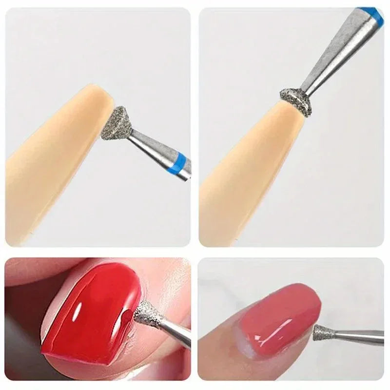 Nail Art Polishing Removal Head Disc Grinding Burr T Mills Grinder Diamond Electric Nail Drill Bit Cuticle Cutter Manicure Tool