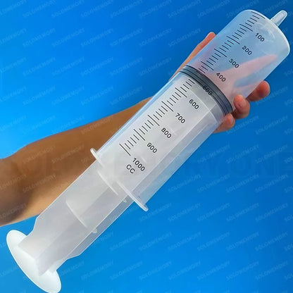 Plastic Syringe, Available in Capacities of 1000ml, 550ml, 350ml, 200ml, 100ml, 60ml, 20ml, 10ml, Suitable for Laboratory Dispensing, Dispensing Glue, Watering, and Veterinary Use - Urbizia