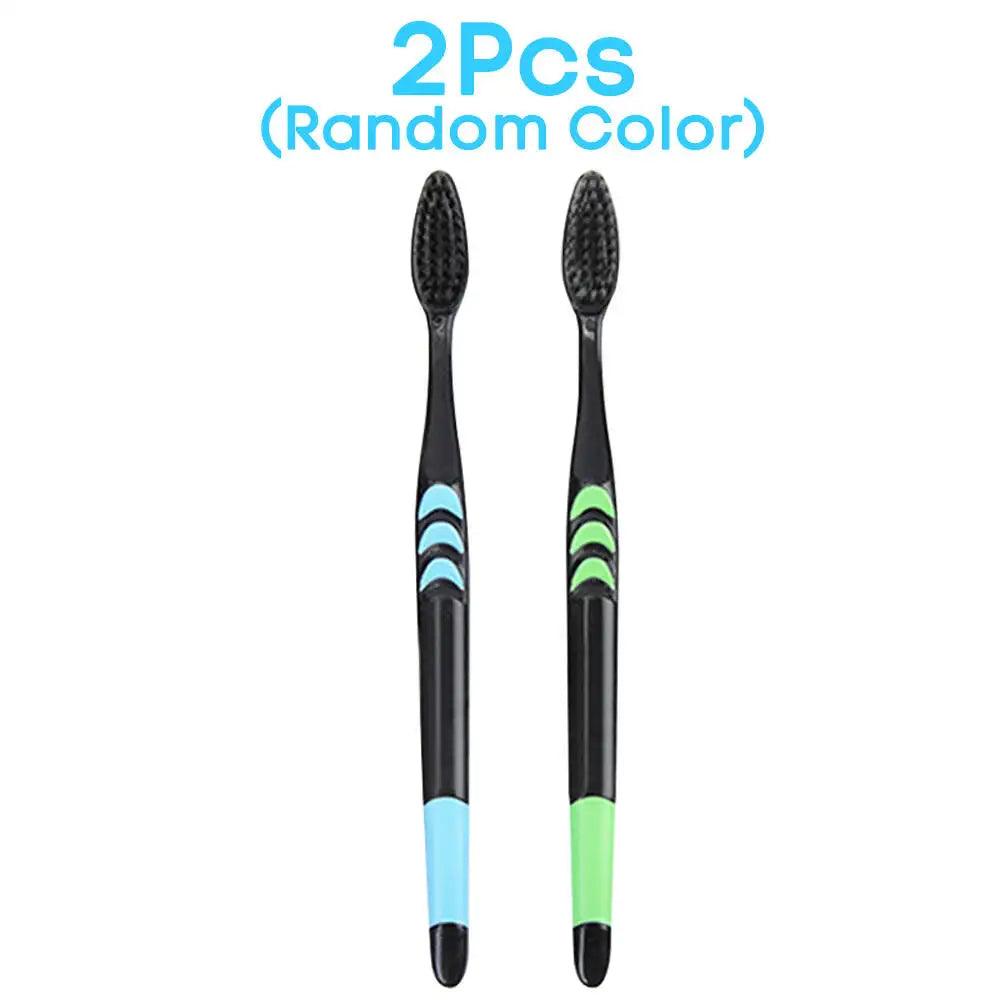 10 Pieces Packed Deep Cleaning Soft Bristle Bamboo Charcoal Black Hair Ultra-Fine Beauty Health Toothbrush  Oral Cleaning