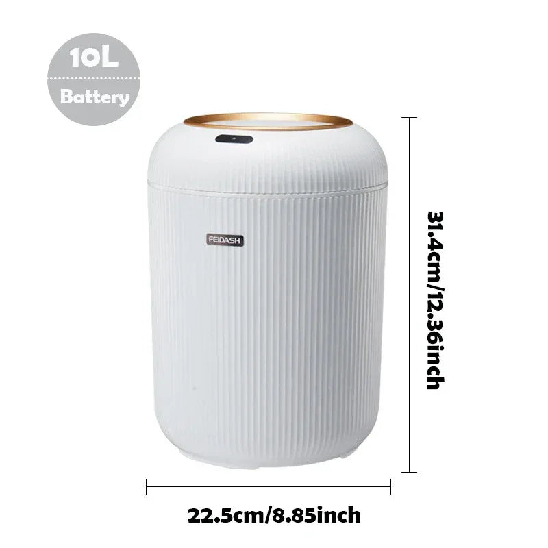 Automatic Trash Can with Lid, Small Plastic Smart Trash Can, Motion Sensor Trash Can for Bedroom, Bathroom, Kitchen, Office - Urbizia