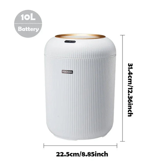 Automatic Trash Can with Lid, Small Plastic Smart Trash Can, Motion Sensor Trash Can for Bedroom, Bathroom, Kitchen, Office - Urbizia