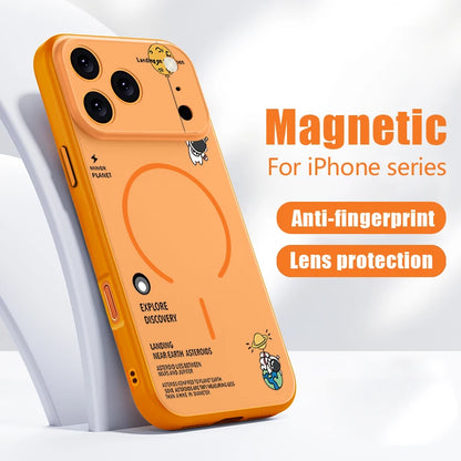 Hanging Astronaut Pattern Case For iPhone 17 Pro Max Magnetic For Magsafe Skin Feeling Cover For iPhone 16 Pro Max 15 14 13