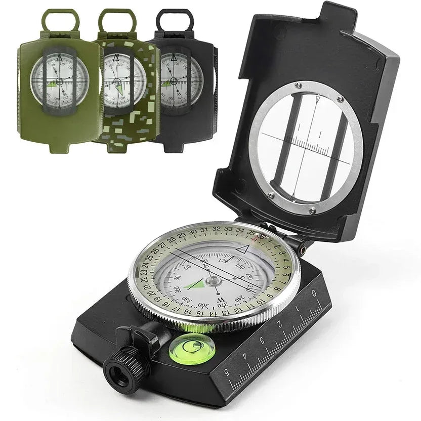 Tactical Survival Compass High Precision Professional Metal Sight Compass Luminous for Outdoor Hiking Climbing Exploring Geology - Urbizia