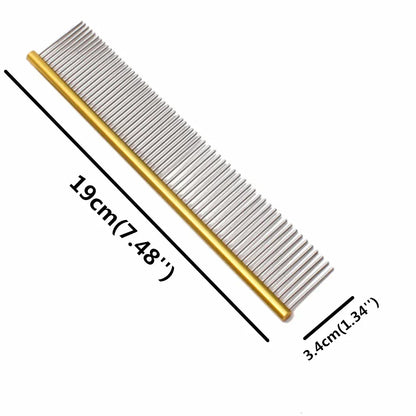 Pet Grooming Combs Aluminum Alloy Brush For Dogs Boundary Knot Massage Tools Professional Salon Cat Hair Cleaning Crescent Combs - Urbizia