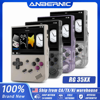 ANBERNIC RG35XX Handheld Game Console Linux System 3.5'' IPS Screen Streaming HD-Output Retro Portable Video Player Gift For Kid