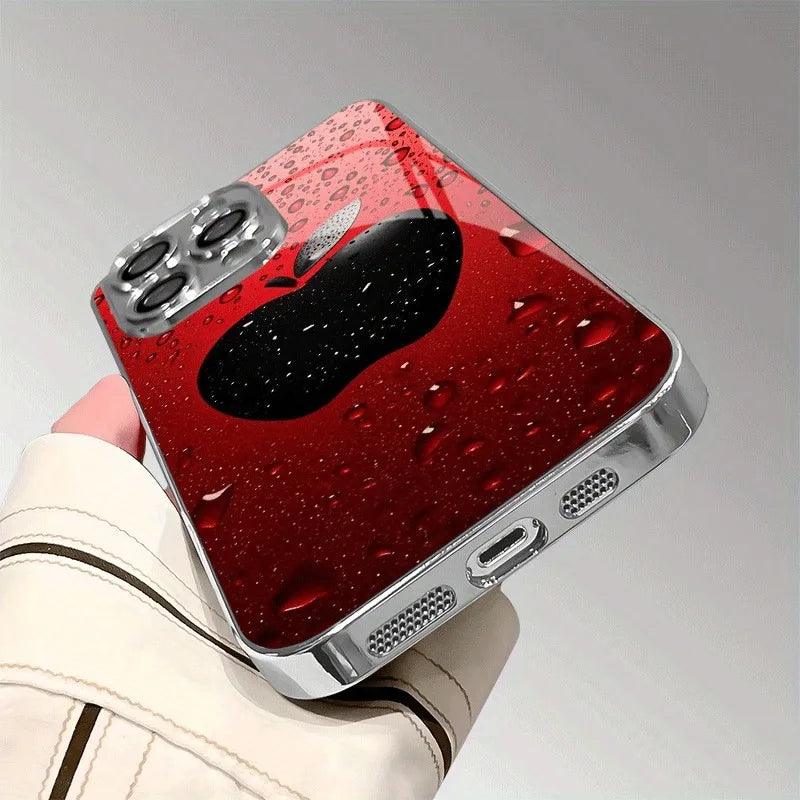 iPhone Lucky Red Water Drop Glass Case
