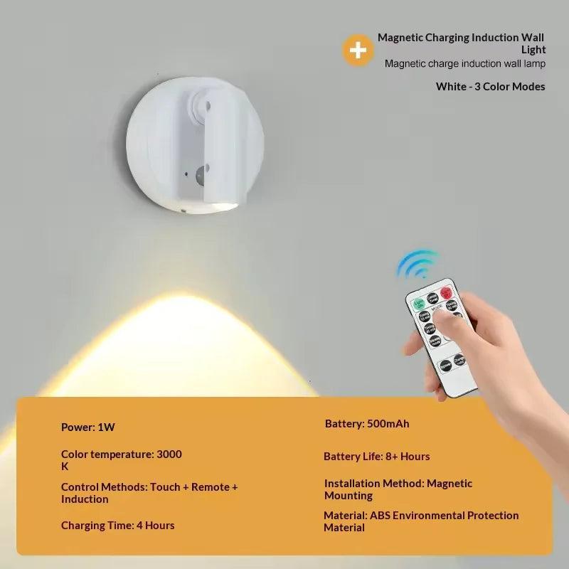 Magnetic USB Rechargeable LED Cordless Wall Light with Touch Switch