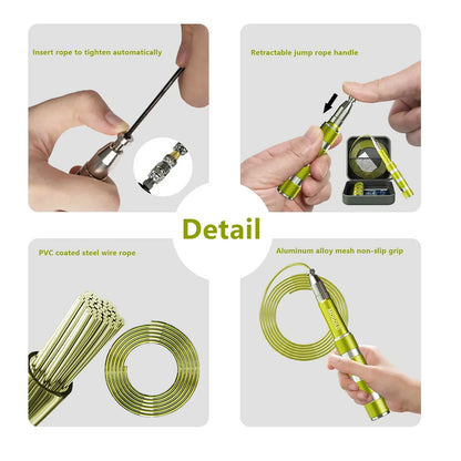 Adjustable Telescopic Jump Rope, Portable Sports Fitness Equipment, Aerobic Exercise At Home, Aluminum Alloy Handle, Cossfit - Urbizia